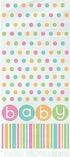 Unique Pastel Baby Shower Cello Bags, 20-Pieces, Multicolor