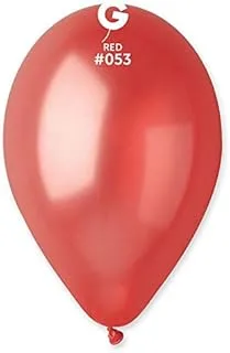 Gemar Metallic Latex Balloons 100-Pieces, 12-inch Size, Red