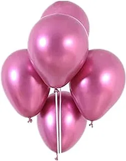 PARTY TIME - 10-Pieces Metallic Pearlescent Pink Latex Balloons Set (12 Inches)