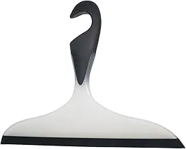 WENKO, Bathroom Squeegee Loano Black, Plastic, Multipurpose Wiper for Cleaning Home Bath, Window & Glass, Hook for Easy Storage, 23x17x2.5cm, Black