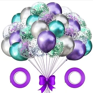 LELE 32PCS Mermaid Party Balloons,Birthday Decorations with Confetti Sparkle Decorations Party Balloon