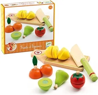 Djeco Role Play Wooden Fruits And Vegetable Set