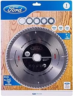 Ford Tools 72T Carbide-Tipped Circular Saw Blade For Wood Cutting, 254 X 30 2.8mm, Fpta-12-0016