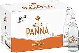 Acqua Panna Non Carbonated Natural Mineral Water with Low Mineral Content, 500 ml, Pack of 24