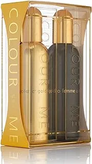 Colour Me Gold Homme & Colour Me Gold Femme, 2x100ml Eau de Parfum, Twin Pack by Milton-Lloyd