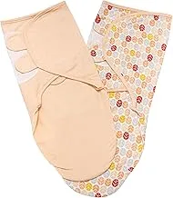 MOON Organic Swaddle. Lightweight. Breathable. Pack of 2.Infant,New Born Baby. Peach 0m+.