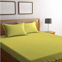 Portico Percale Fitted Queen Bedsheet With 2 Pillow Cover, Apple Green, 1.50 X 1.98 8042861