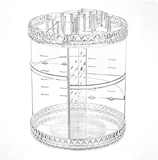 ZTO Acrylic Cosmetic Storage Large Capacity 360 Degree Rotating Adjustable Makeup Organizer Jewelry Display Case