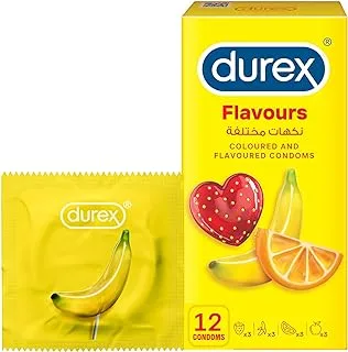 Durex Coloured and Flavoured Condoms for Men, Pack of 12