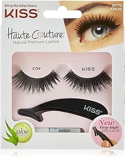 Kiss Haute Couture Eyelashes With Applicator, Khl04 Coy, 1 Pair