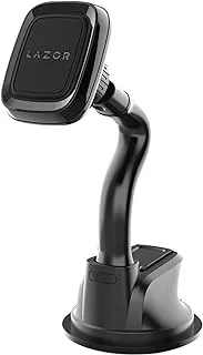 LAZOR Cruise CH25 Magnetic Car Phone Holder 360 degrees Adjustable Car Phone Mount with Strong magnetic adsorption, High-stability strong suction cup, Black