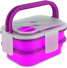 Smart Planet Eco Collapsible Double Decker Meal Kit, Pink, 6.75 X 8.25 X 3.25 cm, Ec-34Ddcp