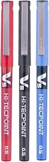 Pilot V5 Liquid Ink Roller Ball Pen - 1Blue + 1Black + 1Red, (9000014712)