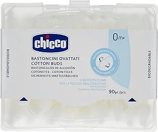 Chicco Cotton Buds With Ear Protection, 90 Pieces