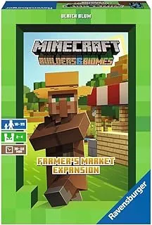 حزمة Ravensburger Minecraft Builders & Biomes Farmer's Market توسيع - لعبة لوحة إستراتيجية للأطفال من سن 10 سنوات (التوسع)