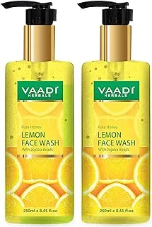 Vaadi Herbals Pack Of 2 Skin Hydrating Organic Lemon Face Wash With Jojoba Beads (2 X 250 ml / 8.45 Fl Oz)