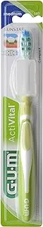 Gum Activital Medium Bristles Toothbrush-prevent Gingivitis-Removes Plaque from Teeth and Gums-Deep Effective Cleaning-Ultra Slim Head-Firm Grip- Assorted Colors