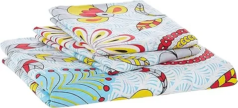 Divine Casa Classic 144 Tc Cotton Double Bedsheet With 2 Pillow Covers - Floral, Multicolor