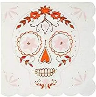 Meri Meri Neon Die Cut Skull Napkins 20 Pieces