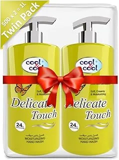 Cool & Cool Delicate Touch Moisturizing Hand Wash 500 Ml (Pack of 2)- Aromatic, Soft & Creamy Formula for Refreshing Cleanliness 1 Liter