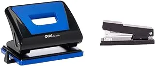 Deli E0105 Deli Punch Tpe On Cover For Comfortable Touch E0105- Assorted Colors & Deli E0423 Deli Stapler Convenient Low-Staple Indicator