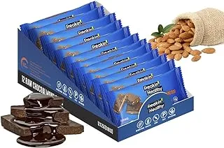 Freakin Healthy Raw Choco Almond Snack Bar 25G Dispenser, Pack Of 12 Pcs 300G, Gluten Free, Vegan And Healthy Snacks