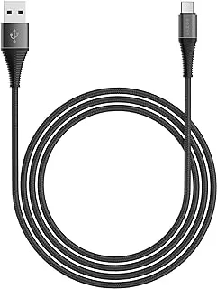 LAZOR Flow CT32 USB-A TO TYPE-C Fast Charging Cable, Premium 1 Meter, 2.4A Fast Sync and Charge Cable,Black