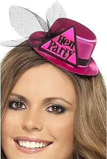 Smiffys Female Bride To Be Hat With Hairclip And Veil, Pink