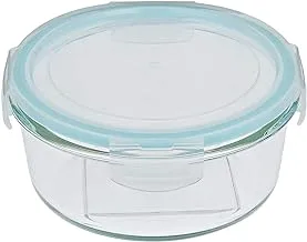 Taliona TL2213355 Boro Pro Food Container ، أزرق ، 840 مل ، دائري ، زجاج بوروسيليكات