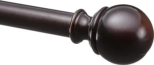 Amazon Basics 2.54 CM Curtain Rod with Round Finials, 1.83 M - 3.66 M, Dark Bronze (Espresso)