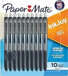 Paper Mate Inkjoy Gel Pens, Fine Point, Black, 10 Count