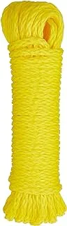 Tru-Guard Mibro Hollow Core Polypropylene Rope, 1/4-Inch x 50 Feet Size, Yellow