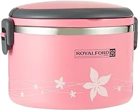 Royalford 1L Lunch Box – Leak-Proof & Airtight Lid Food Storage Container – Stainless Steel Inner, Durable, Non-Toxic And Extended Fastening Lid Design – Portable And Dishwasher Safe