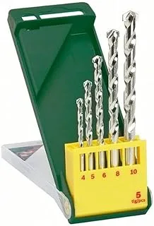 Bosch Masonry Drill Bit Set 5 Pieces, 5 masonry drill bits with carbide tip suitable for hammer drilling for excellent drilling performance and precise results. | Model: 2607019438