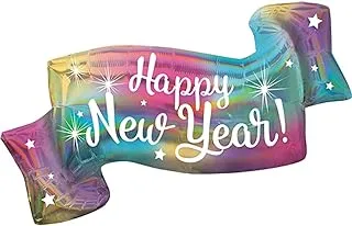 P40 Happy New Year Banner Iridescent Balloon