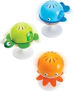 Hape E0330 Put-Stay Rattle Set | Three Sea Animal Suction Rattle Toys, Baby Educational Toy Set