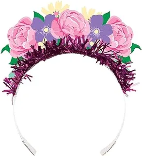 Creative Converting floral fairy sparkle tiara with fringe 4 pieces