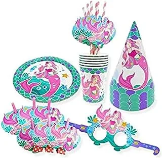 PARTY TIME - 37-Pieces Adorable Mermaid Themed Party Decoration Sets