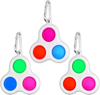 3 Pack Fidget Simple Dimple Toy, Stress Relief Hand Toys For Kids Adults, Handheld Mini Pop On The Fingers And Hands Easy To USe Addictive Decompression Key (3 Pop)