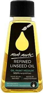 Mont Marte Premium Refined Linseed Oil 4.2 Fluid Ounce (125Ml)