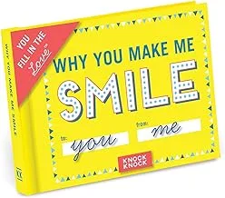 Knock Knock Why You Make Me Smile Fill In The Love Book Fill-In-The-Blank Gift Journal, 4.5 X 3.212.7 cm