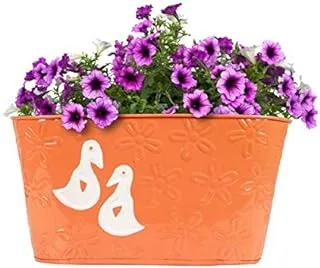 TrustBasket Duck Designer Oval Railing Planter - Orange