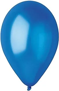 Gemar Metallic Latex Balloons 100-Pieces, 12-Inch Size, Blue