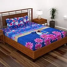 Story at Home Flat Double Bedsheet, Blue, 235cm X 270cm, Fe1509