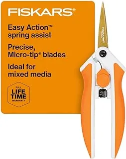 Fiskars 190520-1001 مقص تيتانيوم صغير سهل العمل ، 6 بوصة ، برتقالي