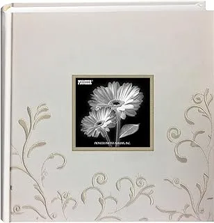 Pioneer DA-200CESW Embroidered Scroll Fabric Frame Cover Photo Album, Ivory on