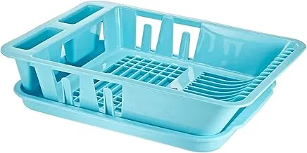 Micronware Dish Drainer with Tray,Blue