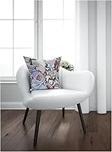 Home Town Digital Print Micro Fibre Embroided Floral Multi Color Cushion With Filler,45X45cm