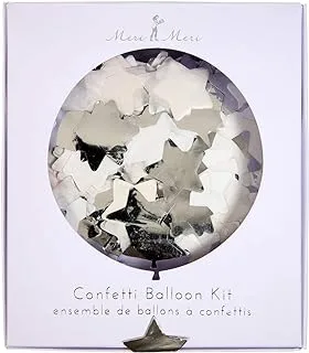 Meri Meri 18 inch Confetti Balloon Kit, Silver