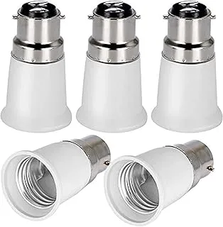 Royal Apex 5pcs B22 to E27 5-Pack Lamp Holder Converter Base Bulb Socket Adapter LED Light Screw Adapter Converter